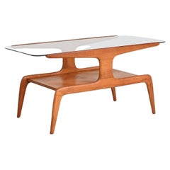 Gio Ponti sculptural coffee table in walnut Domus Nova Italy 1950