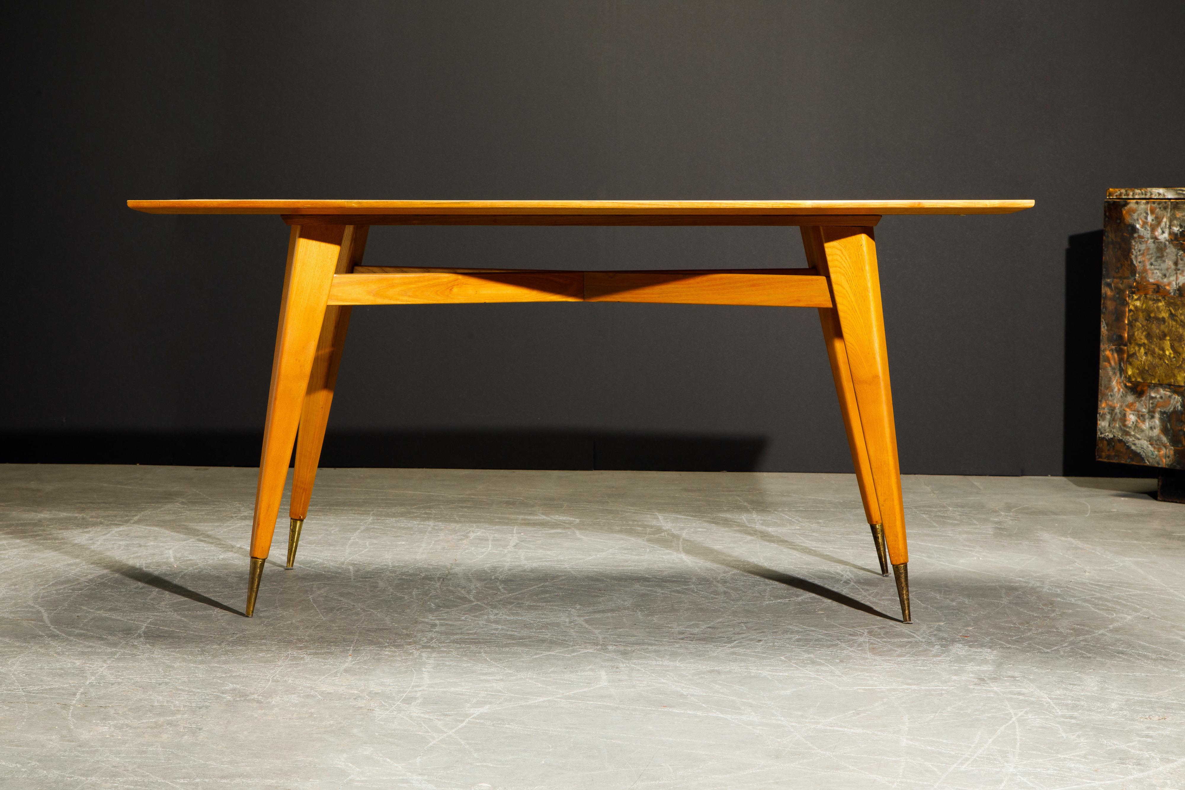 This incredible dining table by Gio Ponti, which also would serve excellently as a desk, has been reviewed by the Gio Ponti archives and a COE (Certificate of Expertise) was created for this beautiful table. A digital copy of this COE will be