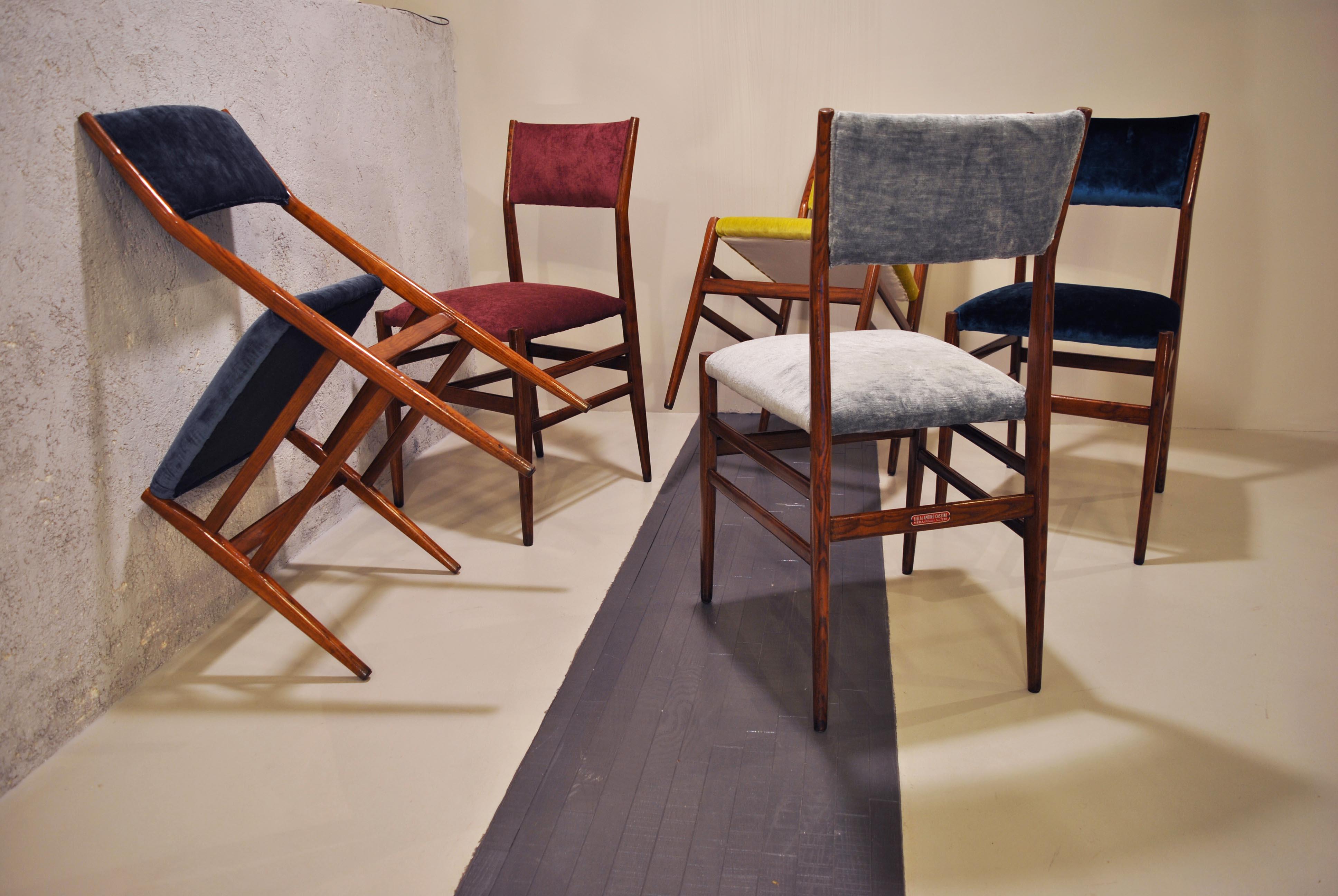 Italian Gio Ponti Set di 14 Sedie Leggera Produzione Cassina, 1951