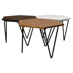 Gio Ponti, Set of 3 hexagonal low Tables for ISA BERGAMO, Italy, 1950s