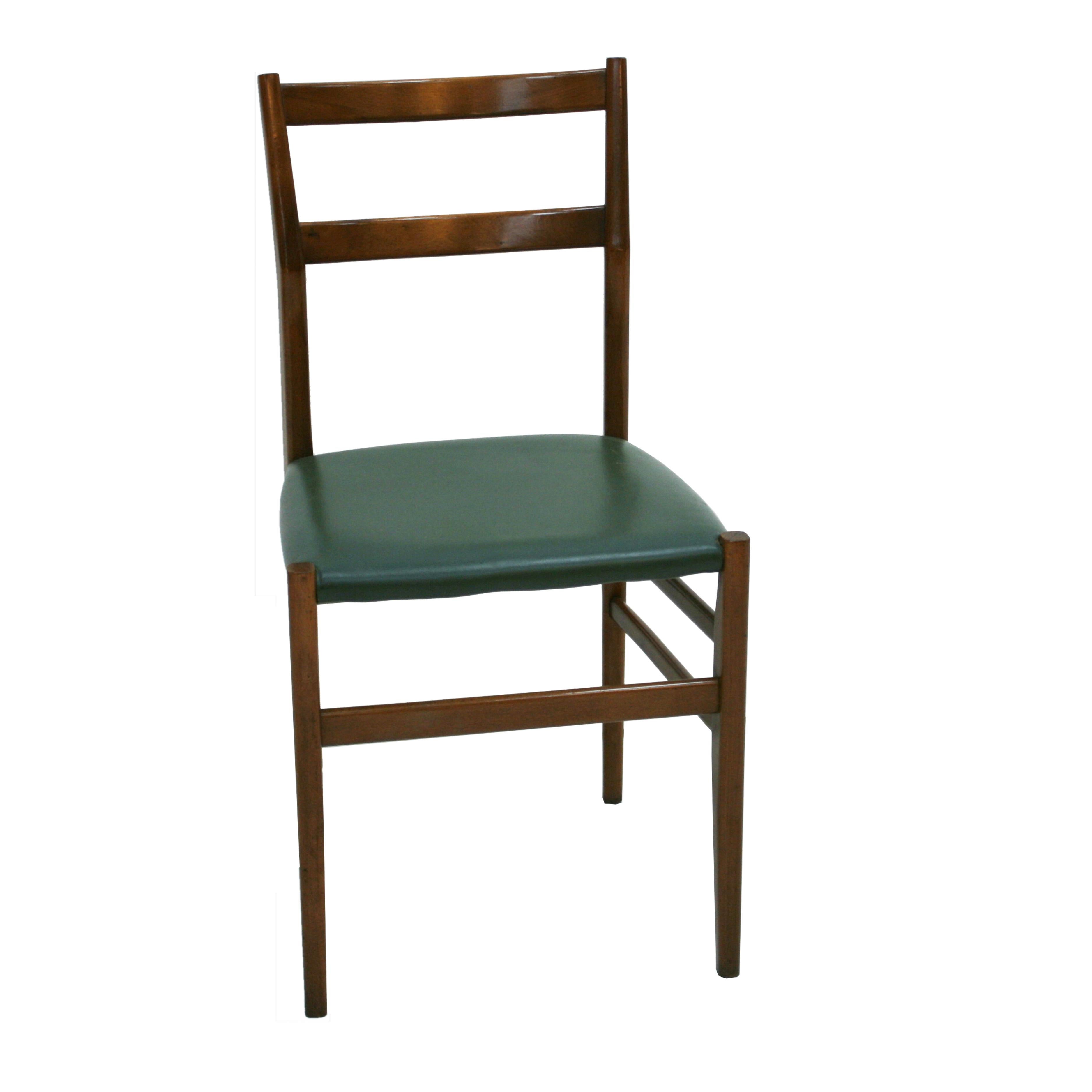 Mid-Century Modern Gio Ponti Set of 8 Ashwood Leggera Italian Chairs, 1960s For Sale