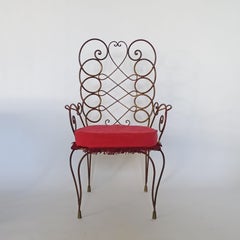 Gio Ponti Set of Four Painted and Gilded Iron Armchairs, 1948