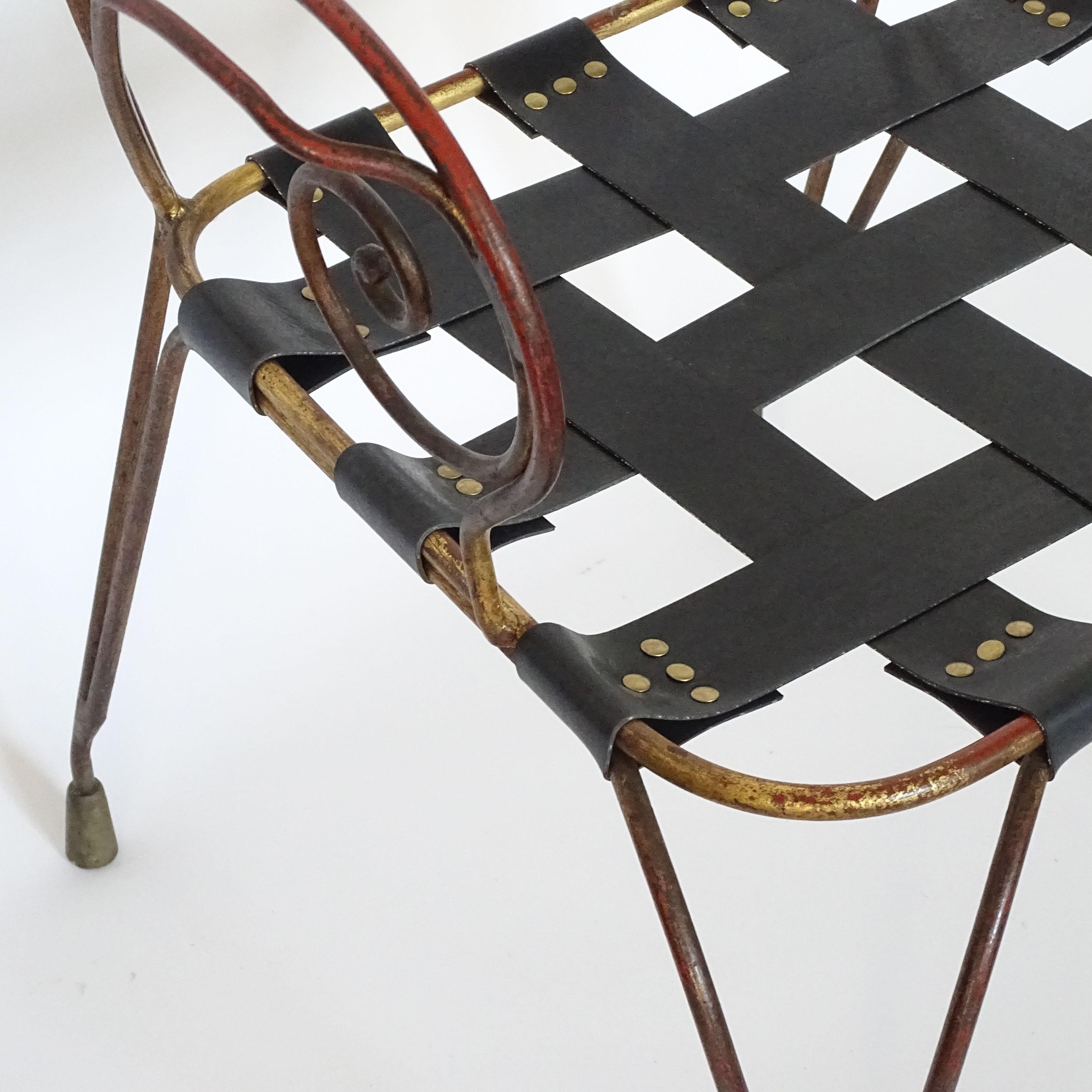Gio Ponti - Ensemble de quatre fauteuils en fer peint et doré, 1948 en vente 1