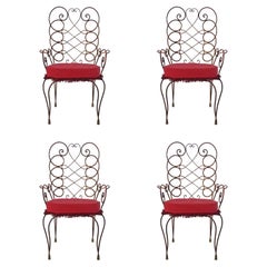 Gio Ponti Set of Four Painted and Gilded Iron Armchairs, 1948