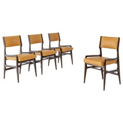 Gio Ponti Rare Set of Four Leather Dining Chairs