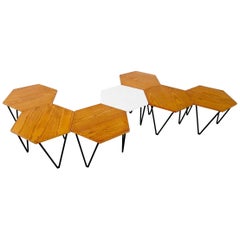 Gio Ponti Set of Seven Modular Coffee Tables for I.S.A., Italy, circa 1950
