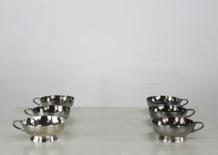 Gio Ponti Set of Six Cups in Silver Alpacca for Fratelli Calderoni 1950