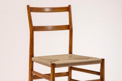 Gio Ponti set of ten Leggera chairs with rope seat, Cassina, Italy, 1951