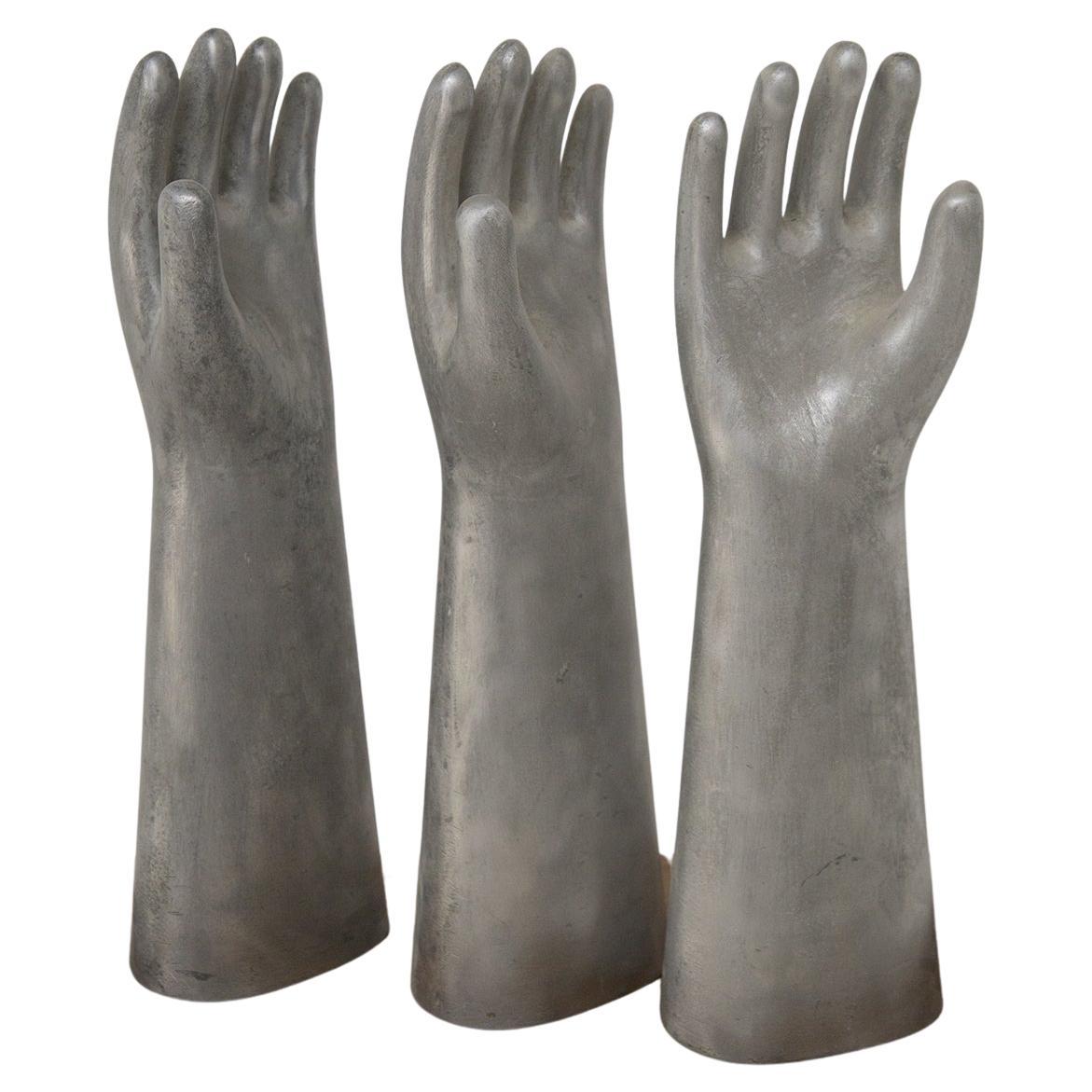 Gio Ponti Set of Three Hands in Aluminium Casting for Richard Ginori