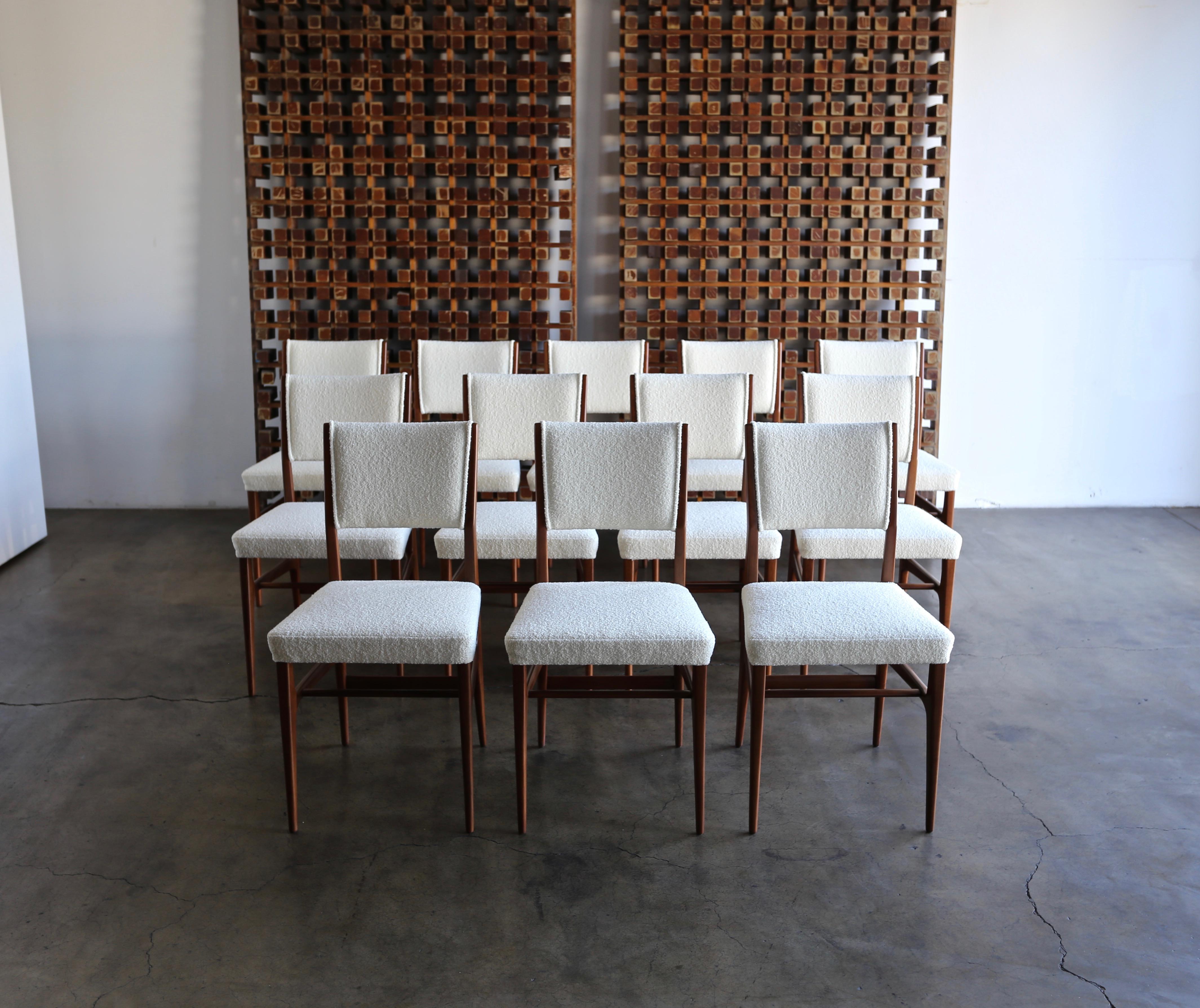 Set von zwölf Esszimmerstühlen von Gio Ponti für Singer & Sons, um 1950 (Moderne der Mitte des Jahrhunderts)
