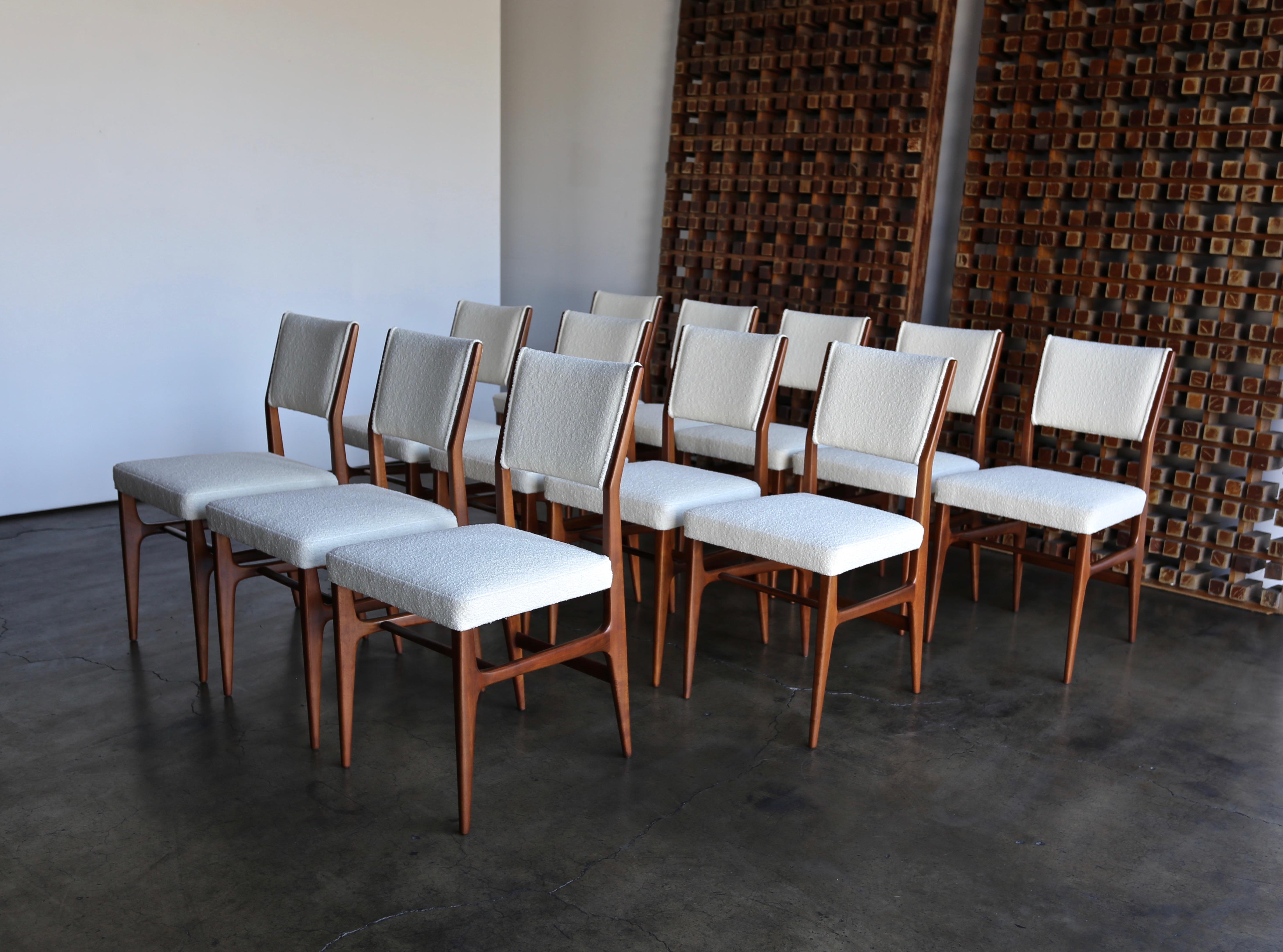 Bouclé Gio Ponti Set of Twelve Dining Chairs for Singer & Sons, circa 1950