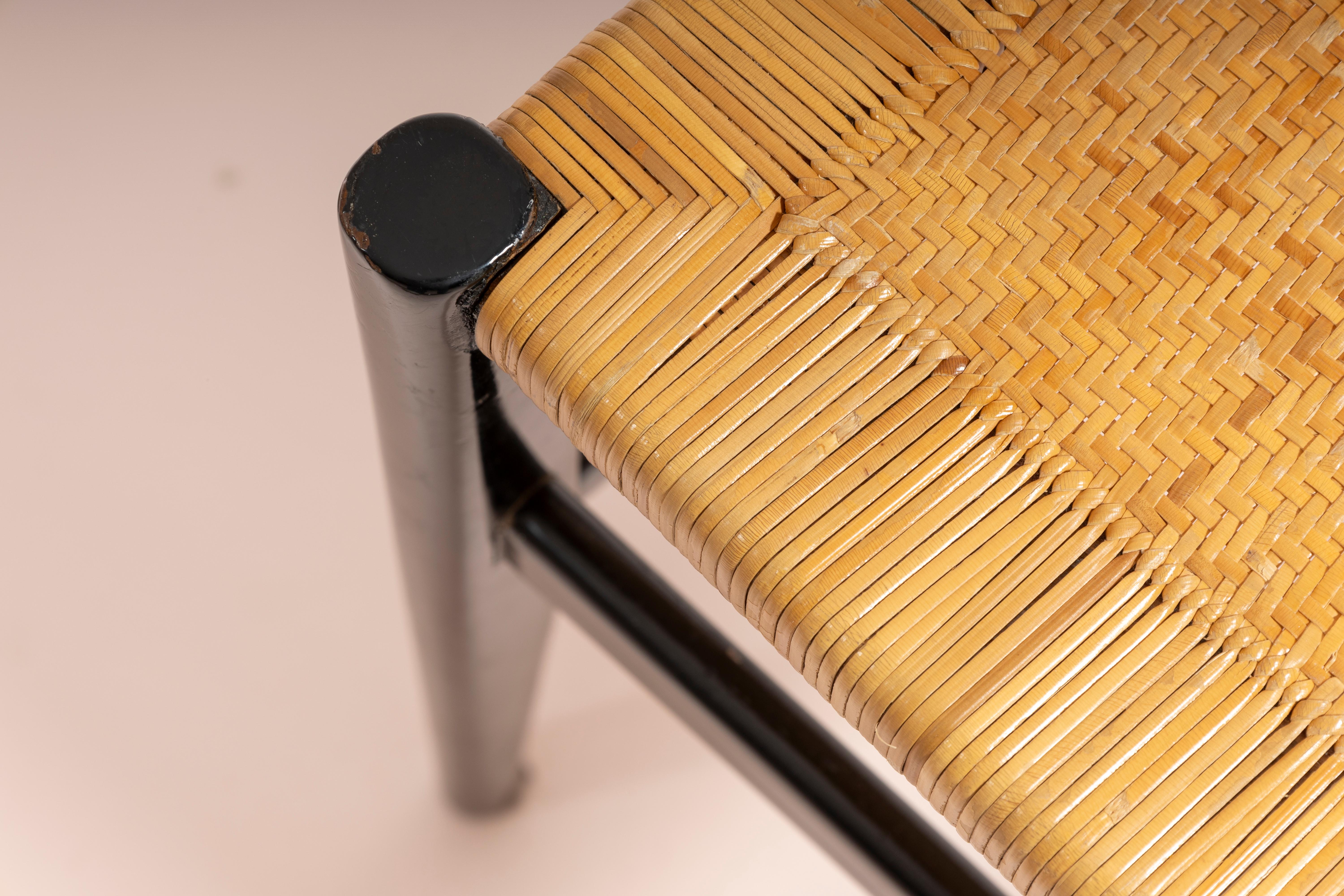 Hand-Woven Gio Ponti set of twelve Leggera chairs with hand-woven rattan cane, Italy 1951 For Sale