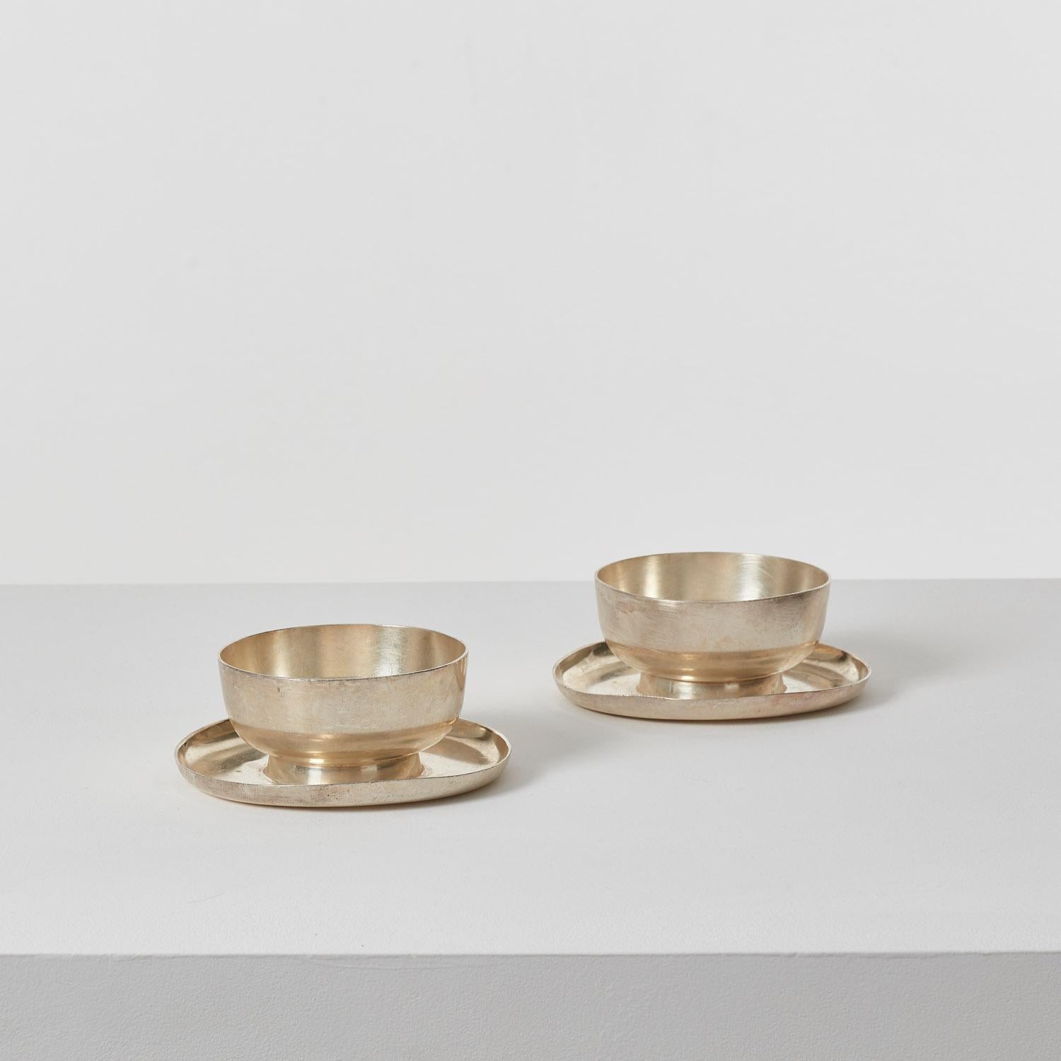 Juego de dos cuencos plateados Gio Ponti para Krupp Milano - Italia, años 50 Italiano