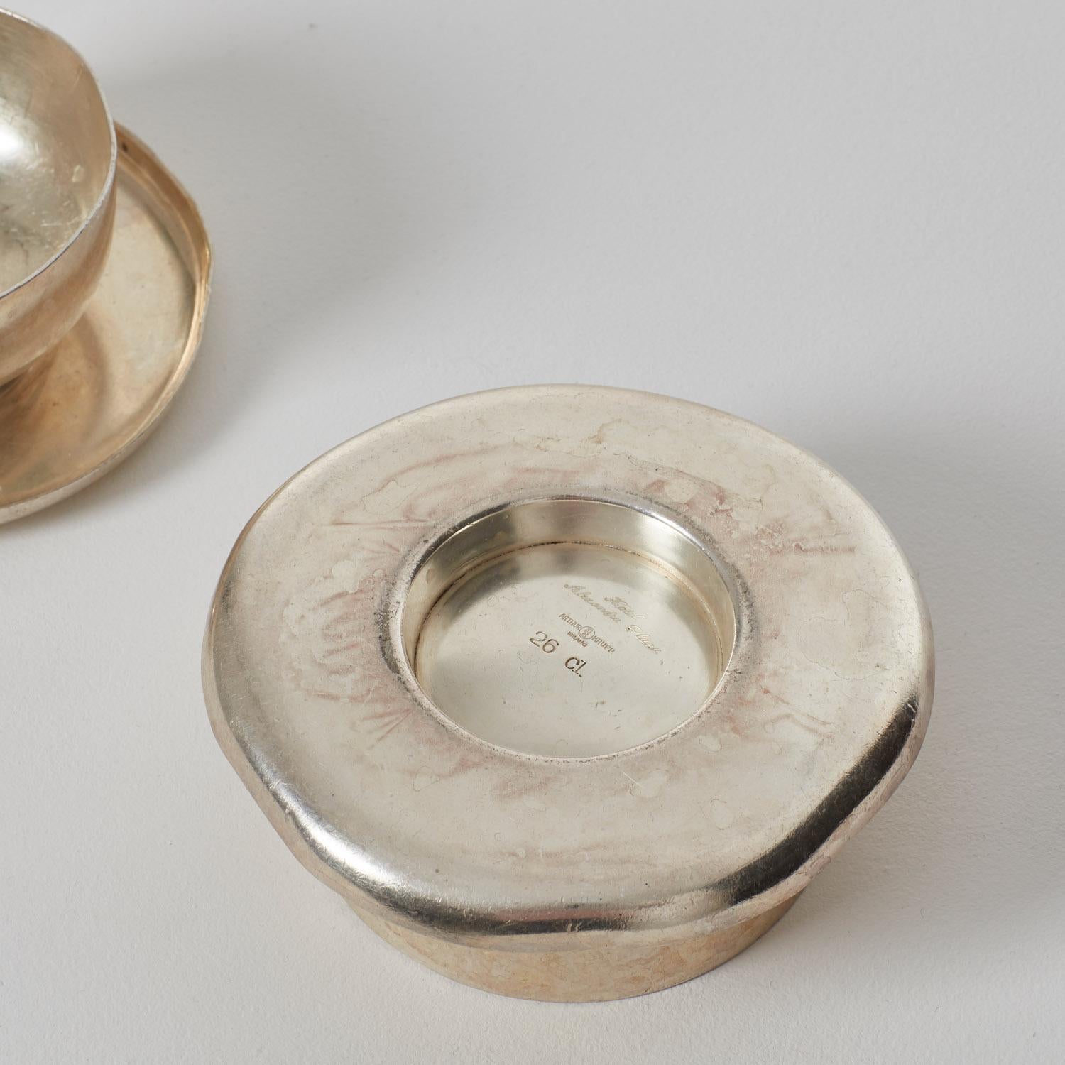 Juego de dos cuencos plateados Gio Ponti para Krupp Milano - Italia, años 50 Chapado en plata