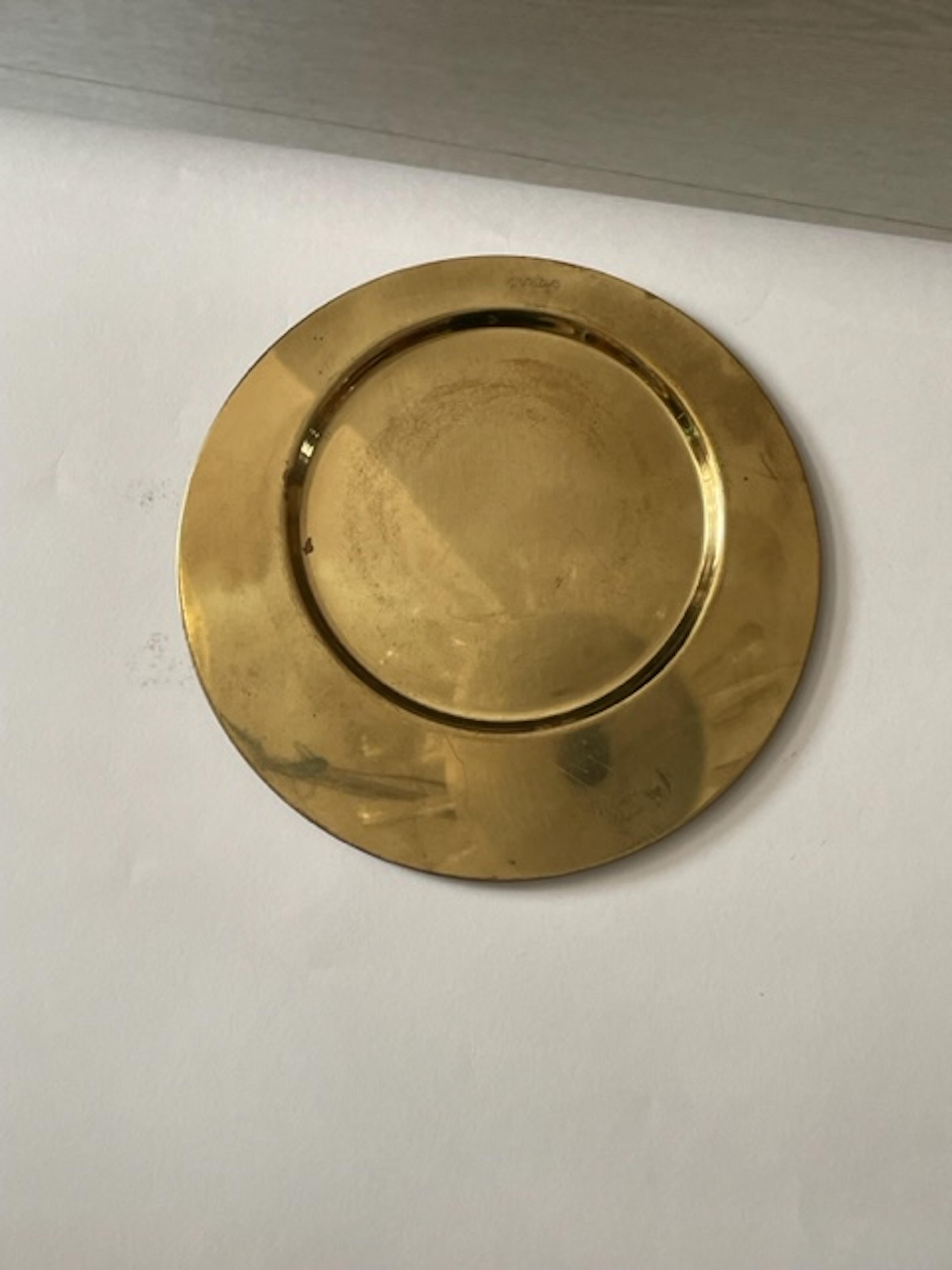 Giò Ponti Signed Golden Brass Plate For Sale 5