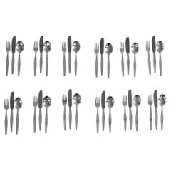 Gio Ponti Silver Cutlery Set for Twelve by Krupp Italy 1950s