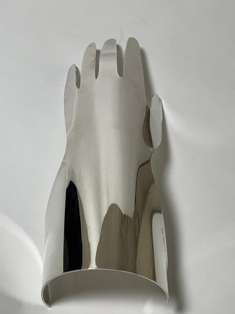 Modern Gio Ponti Silver Metal Sculpture Model Hand 5 Fingers for Sabattini, Italy For Sale