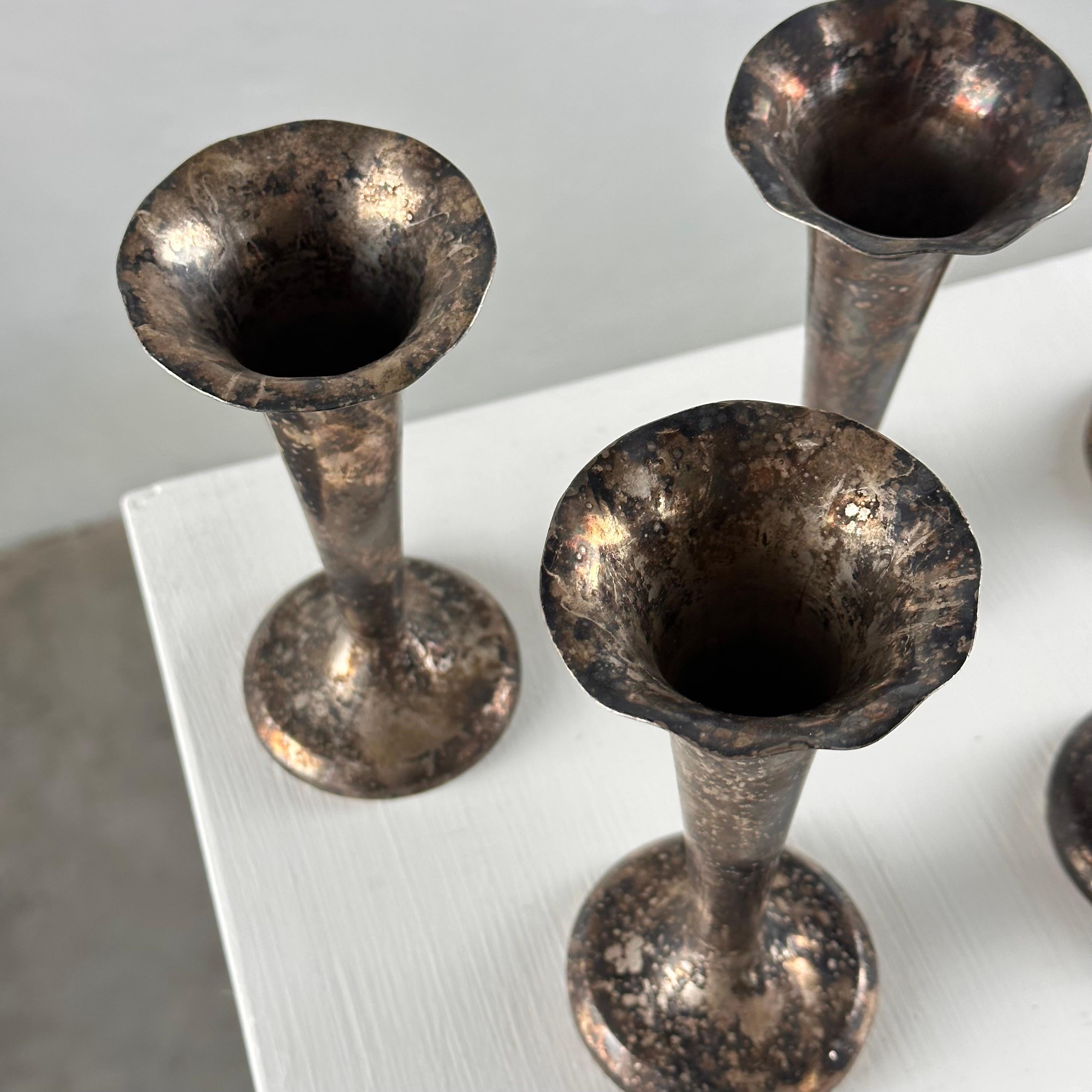 Mid-20th Century Gio Ponti Silver Plate Soliflores for Fratelli Calderoni, Italy, 1960s, Set of 6 For Sale