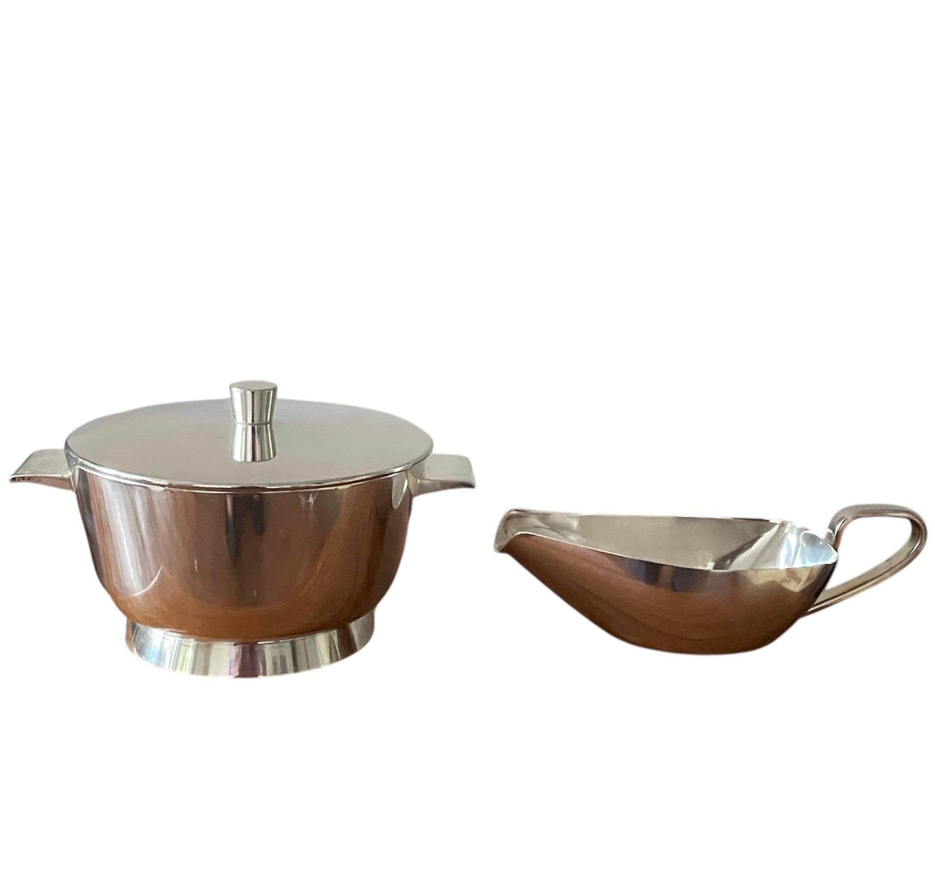 Gio Ponti Silver Plated Tureen, Sauce Boat, large Serving Dish and Bowls, Krupp For Sale 9