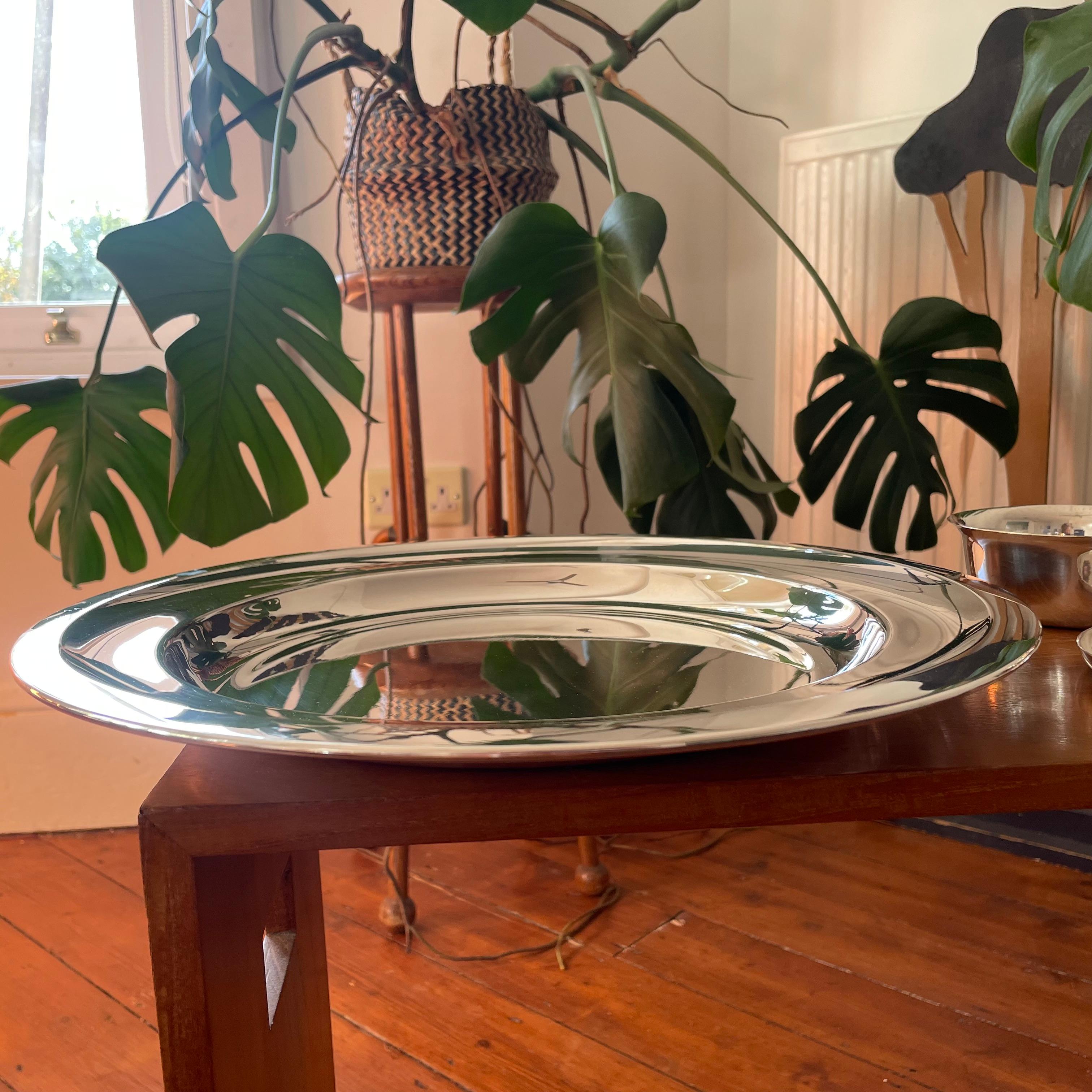 Gio Ponti Silver Plated Tureen, Sauce Boat, large Serving Dish and Bowls, Krupp For Sale 2