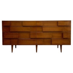 Gio Ponti, Singer & Sons, Italian Mid-Century Modern, Sculptural Dresser, Walnut