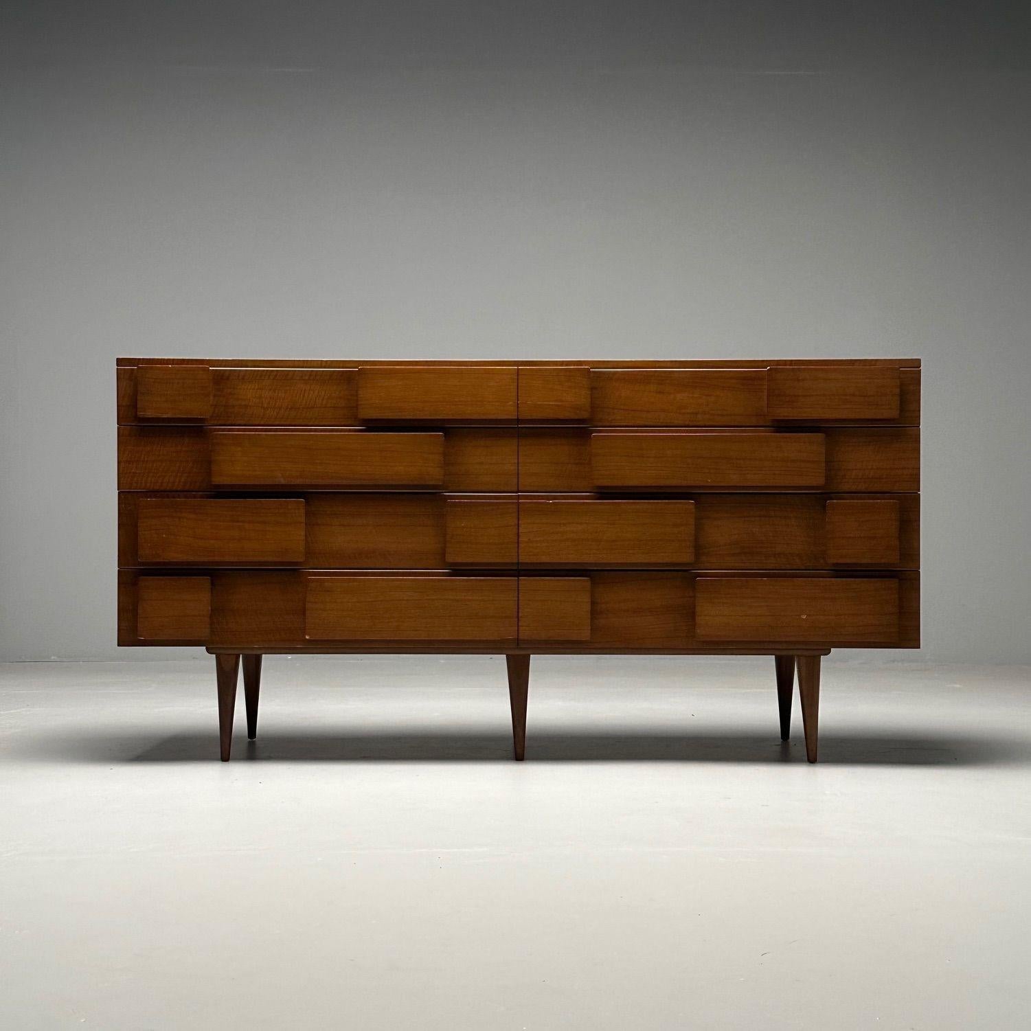 Gio Ponti, Singer & Sons, Italian Mid-Century Modern, Cabinet, Walnut, Labeled For Sale 8