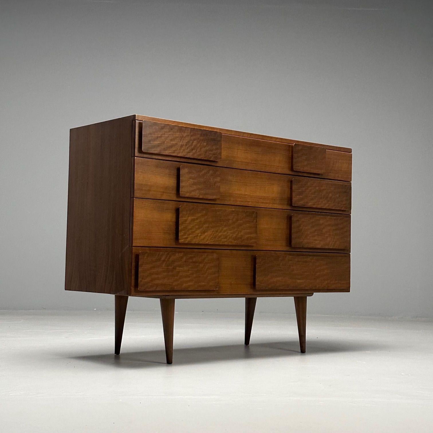 Mid-20th Century Gio Ponti, Singer & Sons, Italian Mid-Century Modern, Cabinet, Walnut, Labeled For Sale