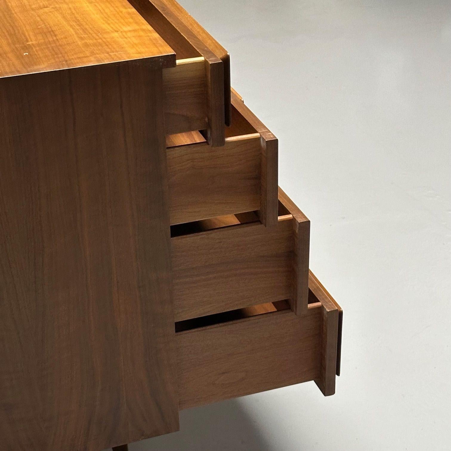 Gio Ponti, Singer & Sons, Italian Mid-Century Modern, Sculptural Dresser, Walnut For Sale 7