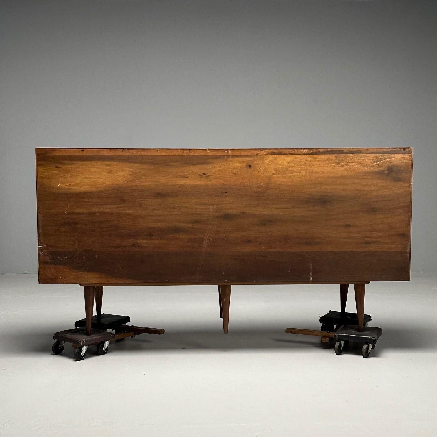 Gio Ponti, Singer & Sons, Italian Mid-Century Modern, Sculptural Dresser, Walnut For Sale 8