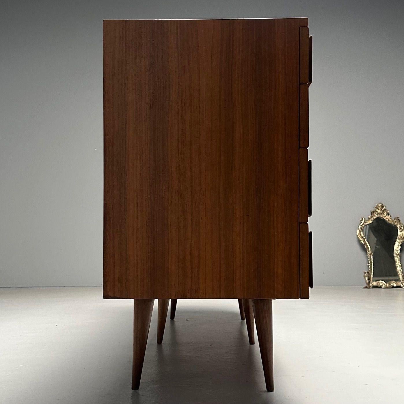 Gio Ponti, Singer & Sons, Italian Mid-Century Modern, Sculptural Dresser, Walnut For Sale 5