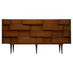 Gio Ponti, Singer & Sons, Italian Mid-Century Modern, Sculptural Dresser, Walnut