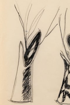 Gio Ponti Sketch "Disegni per Vasi Incrociatifor", Italy, 1950