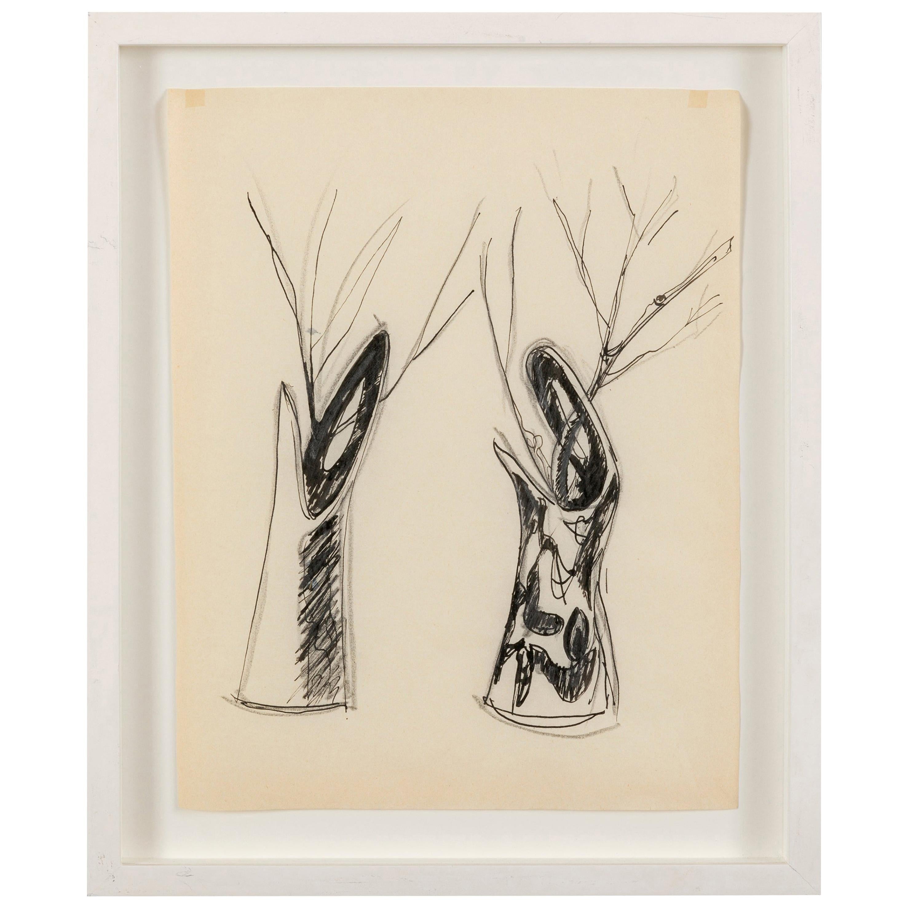 Gio Ponti Bozzetto "Disegni per Vasi Incrociatifor", Italia, 1950