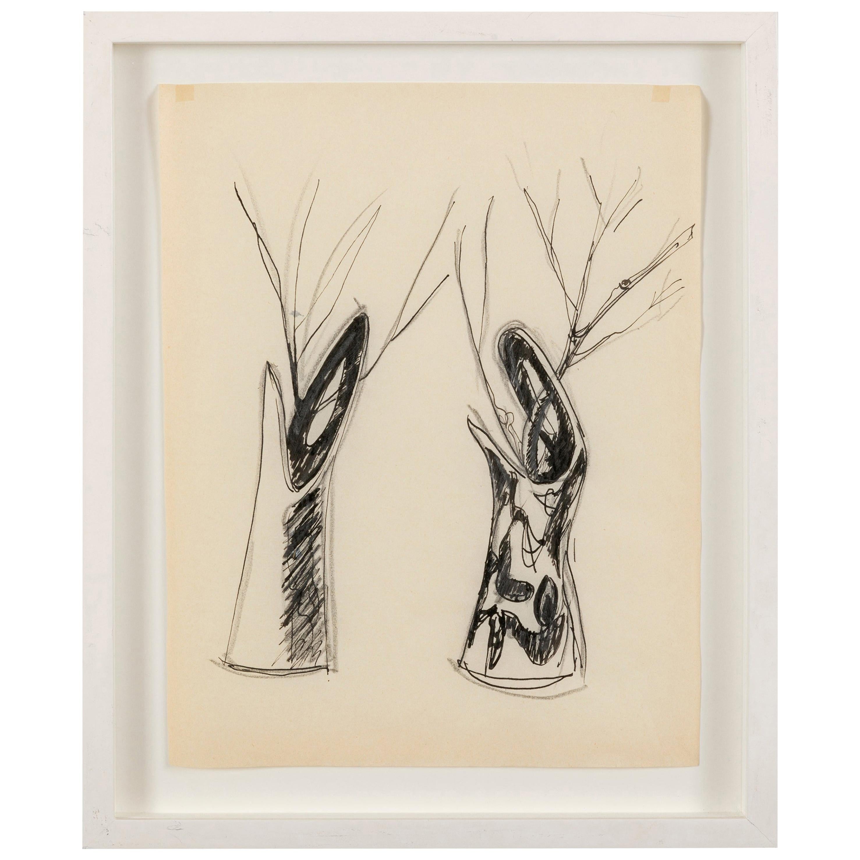 Gio Ponti Sketch "Disegni per Vasi Incrociatifor", Italy, 1950 For Sale