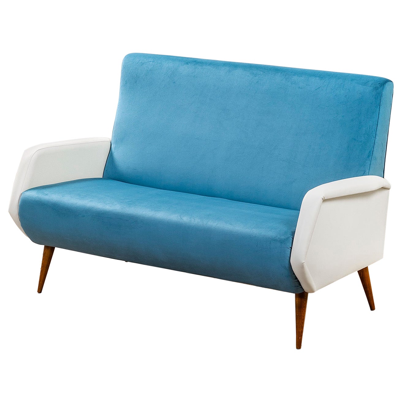 Sofá Gio Ponti Mod. 803 de Cassina, tapicería de tela años 50