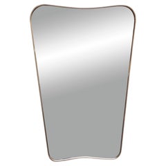 Gio Ponti Brass Wall Mirror "F.A. 33," Italy 1950s