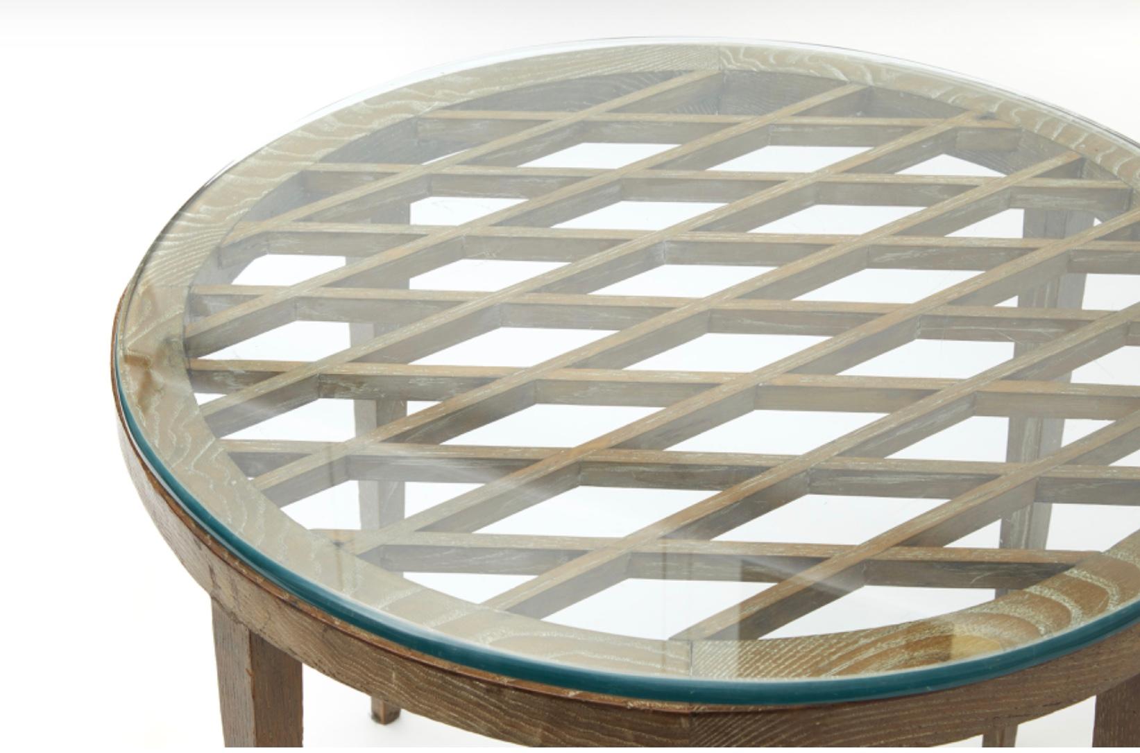 Other Gio‘ Ponti “stile” Table Wood Glass, 1940, Italy