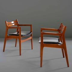 Gio Ponti Style 2 Leather Armchairs Mid-Century Modern, Italy, 1950s