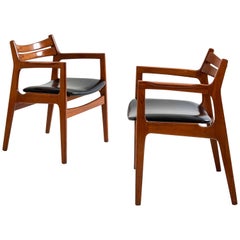 Gio Ponti Style 2 Armchairs Mid-Century Modern, Italy, 1950s