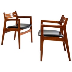 2 Ledersessel im Gio Ponti-Stil, Mid-Century Modern, Italien, 1950er Jahre