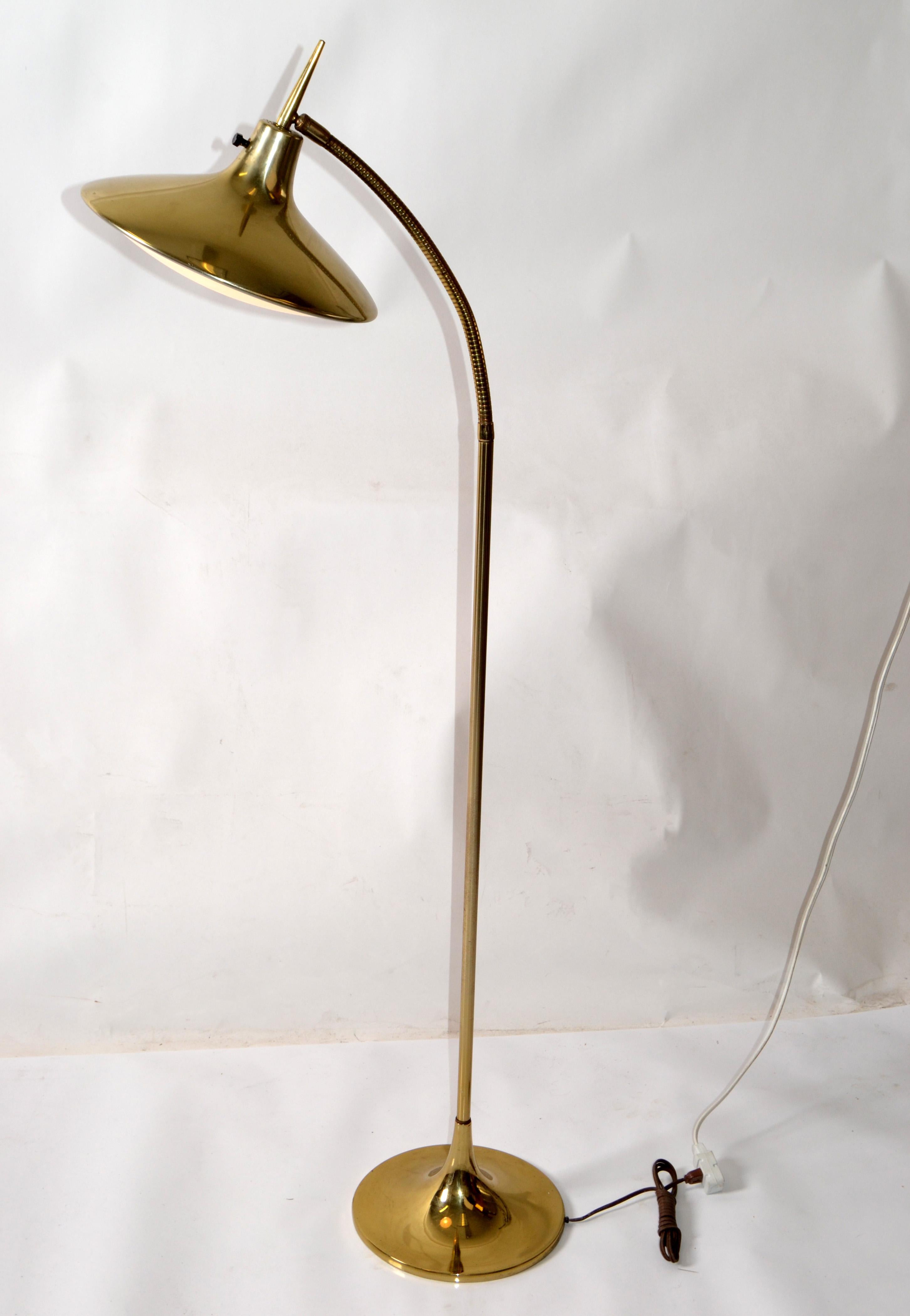 Gio Ponti Style Adjustable Brass B-683 Laurel Floor Lamp Mid-Century Modern 1970 9