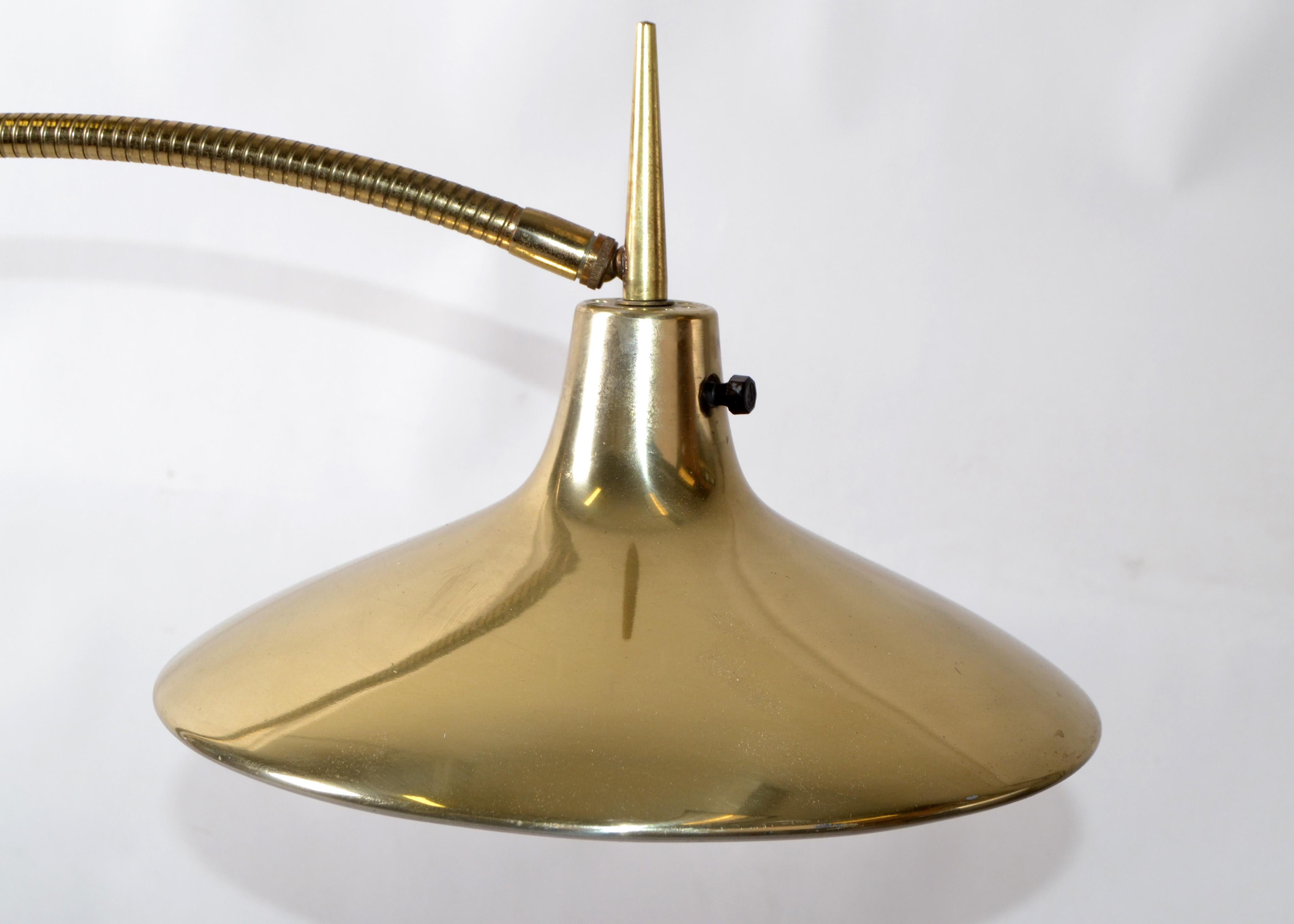 Gio Ponti Style Adjustable Brass B-683 Laurel Floor Lamp Mid-Century Modern 1970 1