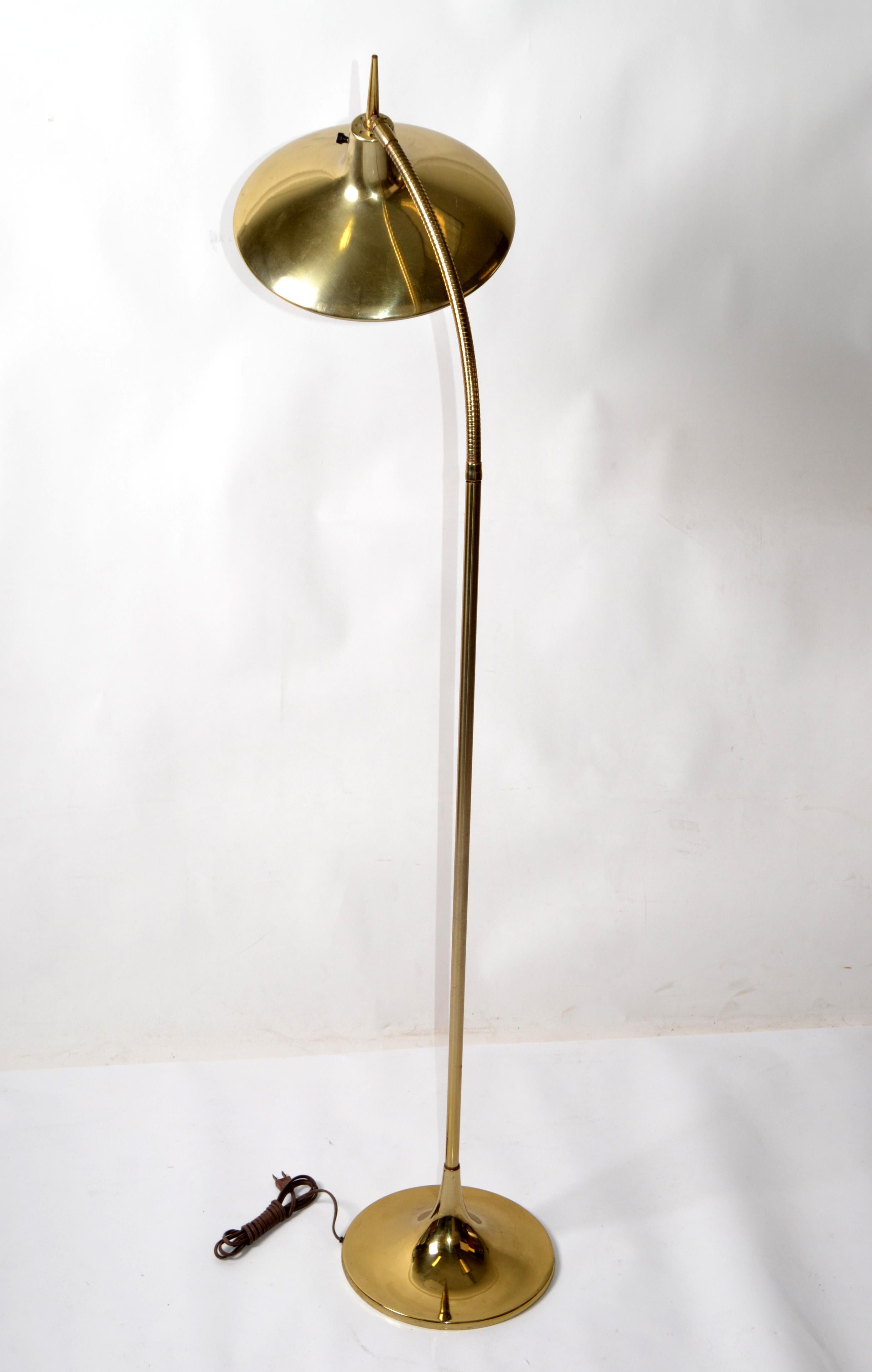 Gio Ponti Style Adjustable Brass B-683 Laurel Floor Lamp Mid-Century Modern 1970 2