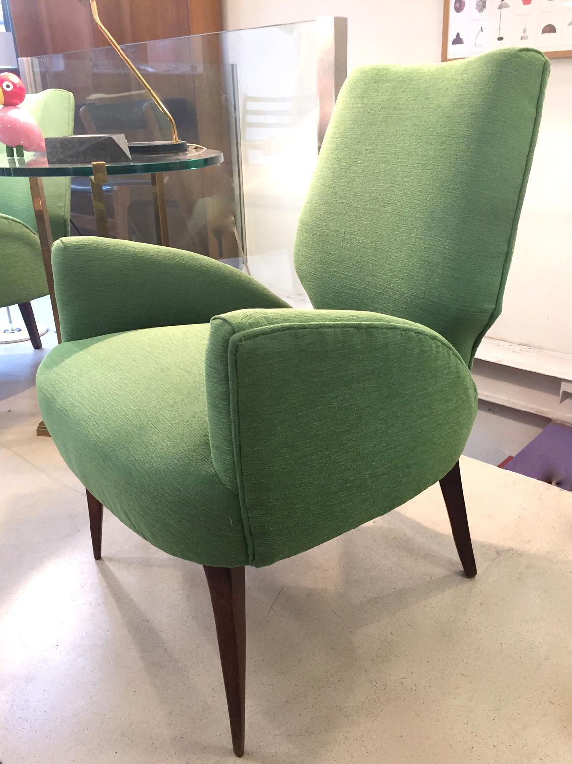 Mid-Century Modern Gio Ponti Style Armchairs, 1950 For Sale