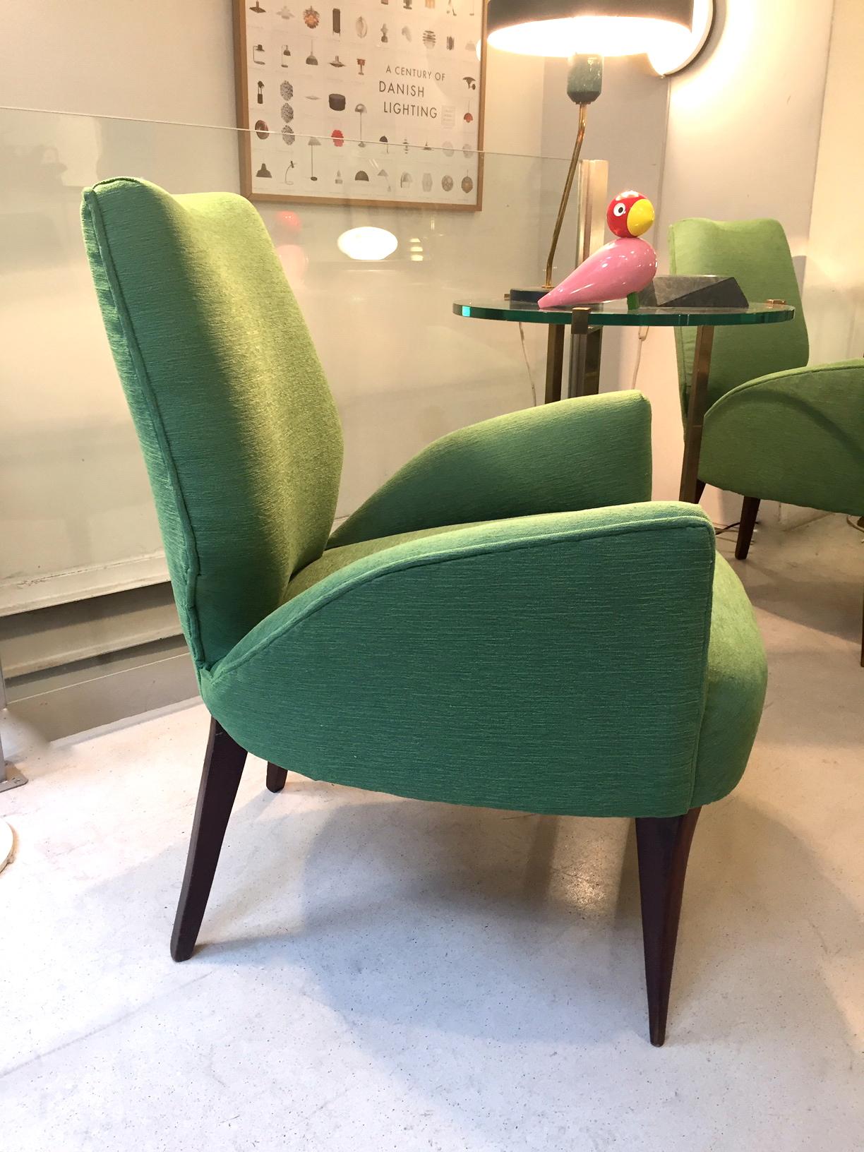 Gio Ponti Style Armchairs, 1950 In Excellent Condition For Sale In Madrid, ES