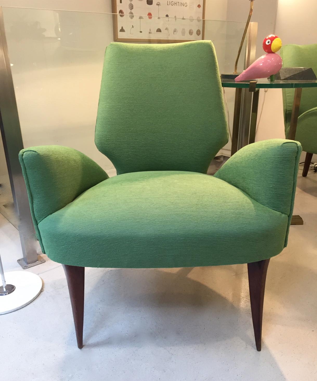 Mid-20th Century Gio Ponti Style Armchairs, 1950 For Sale