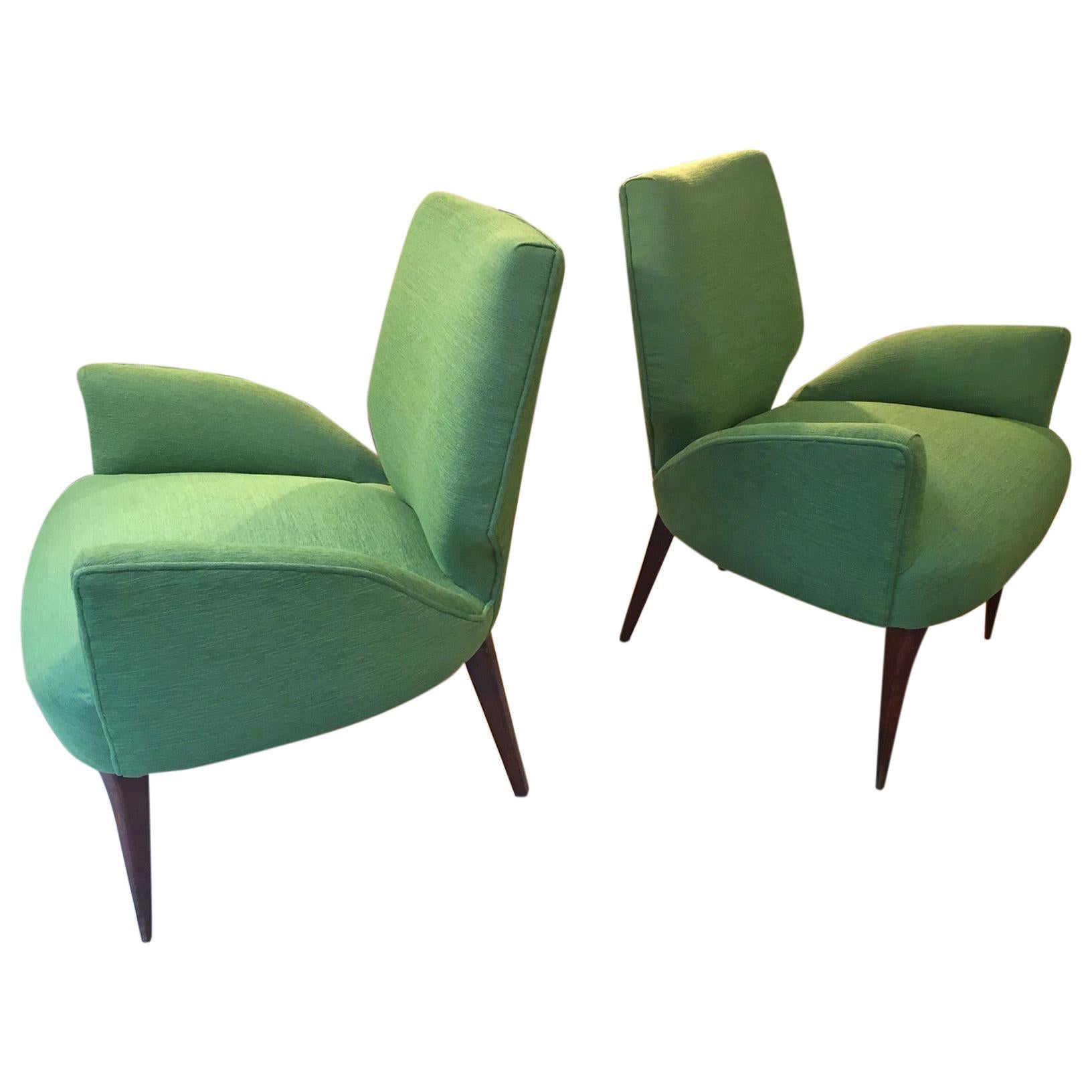 Gio Ponti Style Armchairs, 1950 For Sale