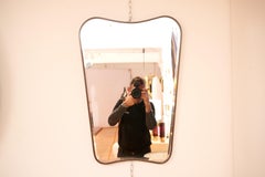 Gio Ponti Style Brass Frame Mirror