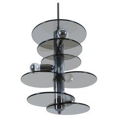 Araña de cristal cromado estilo Gio Ponti, 1960