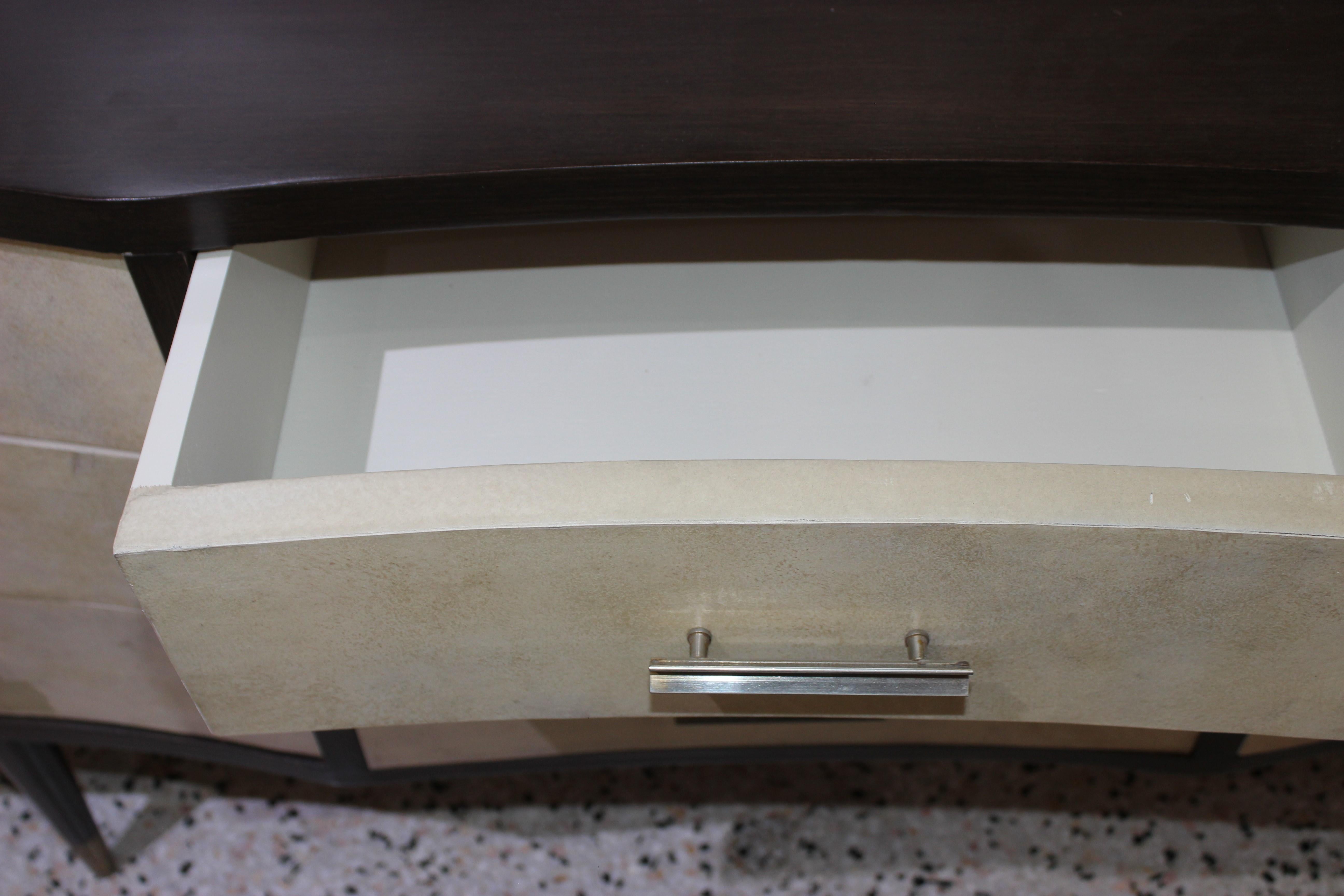 Gio Ponti Style Chest of Drawers in Goatskin In Good Condition In West Palm Beach, FL